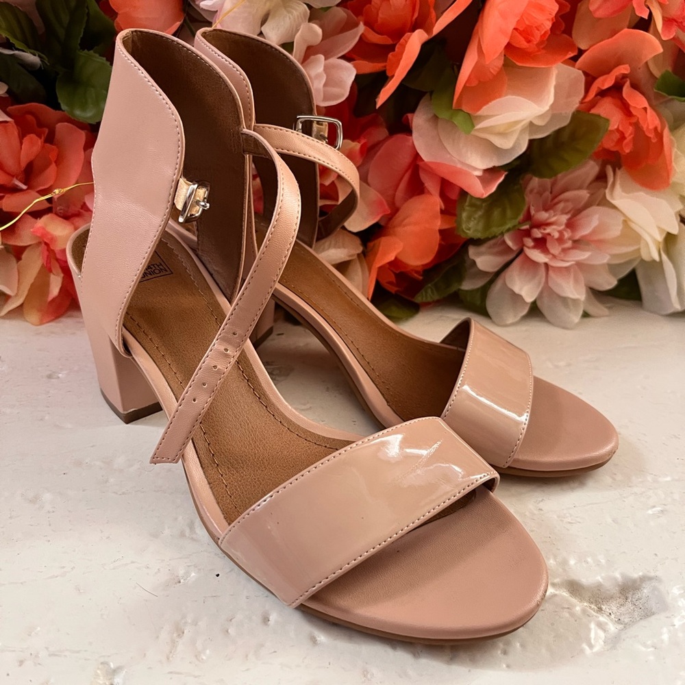 14th & Union Blush Strappy Block Heels